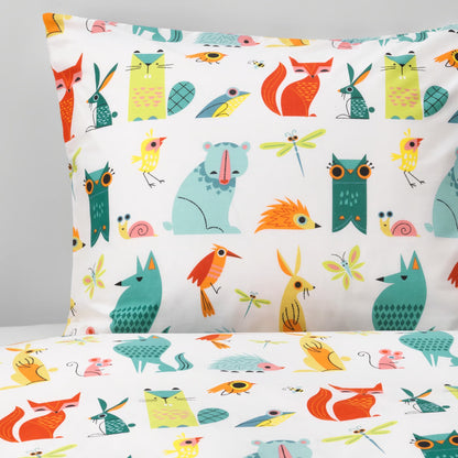IKEA LATTJO Duvet cover and pillowcase, animal/multicolor, Twin