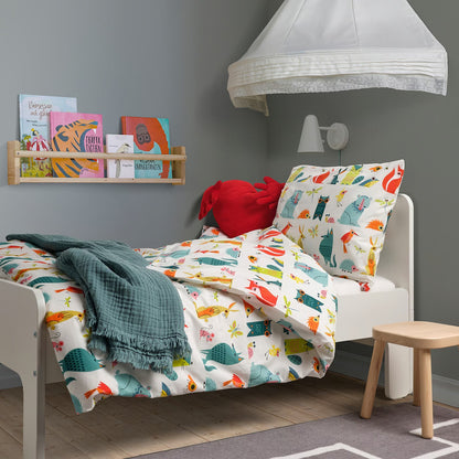 IKEA LATTJO Duvet cover and pillowcase, animal/multicolor, Twin