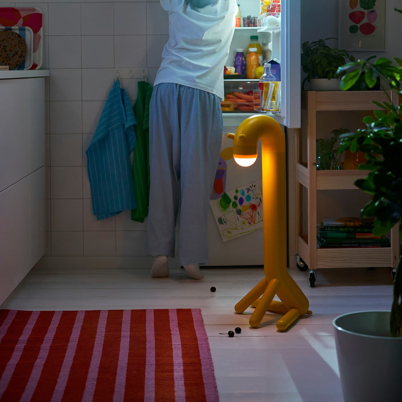 IKEA GREJSIMOJS LED decorative light, floor, giraffe/yellow battery operated