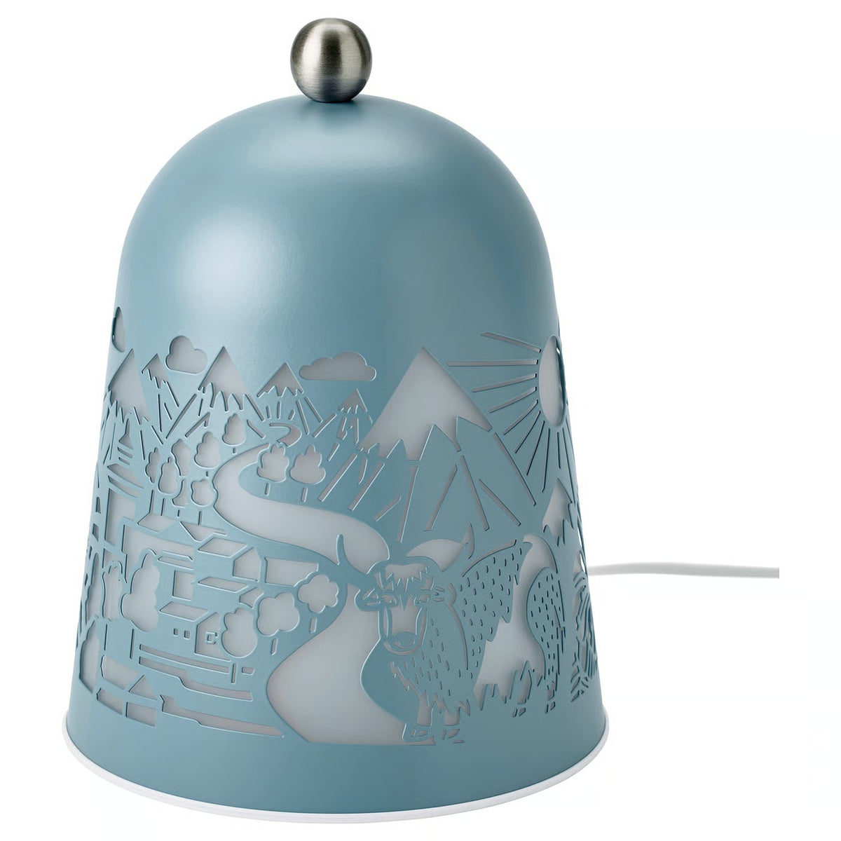 IKEA SOLSKUR LED Table Lamp, Light Blue/Nickel-Plated, Children's Room Decorative Lighting