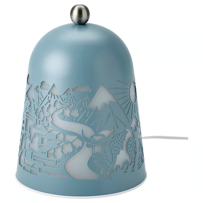 IKEA SOLSKUR LED Table Lamp, Light Blue/Nickel-Plated, Children's Room Decorative Lighting