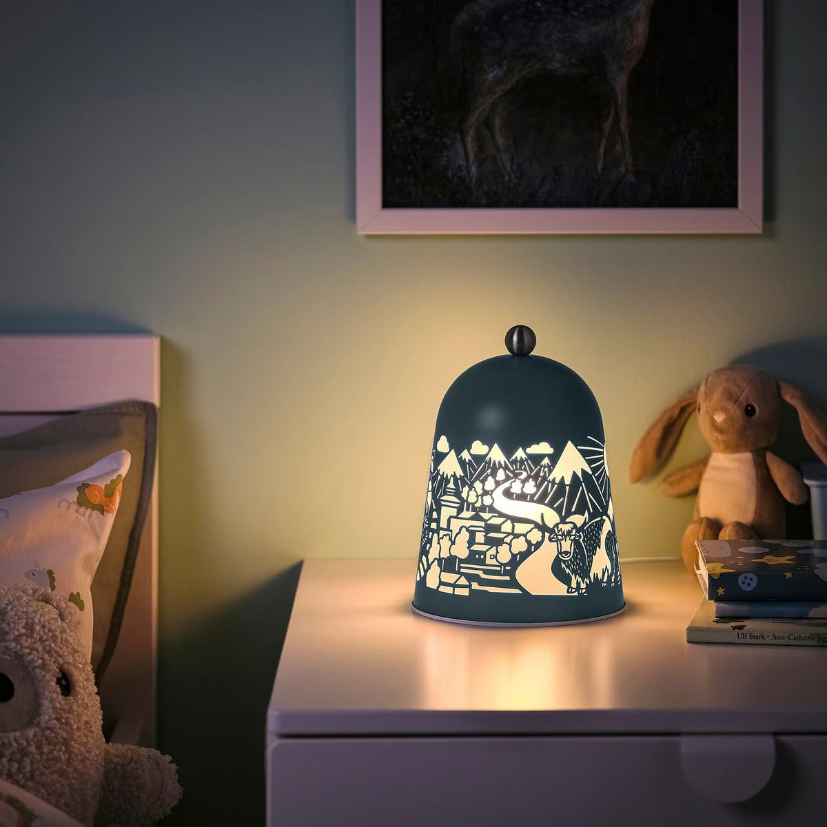 IKEA SOLSKUR LED Table Lamp, Light Blue/Nickel-Plated, Children's Room Decorative Lighting