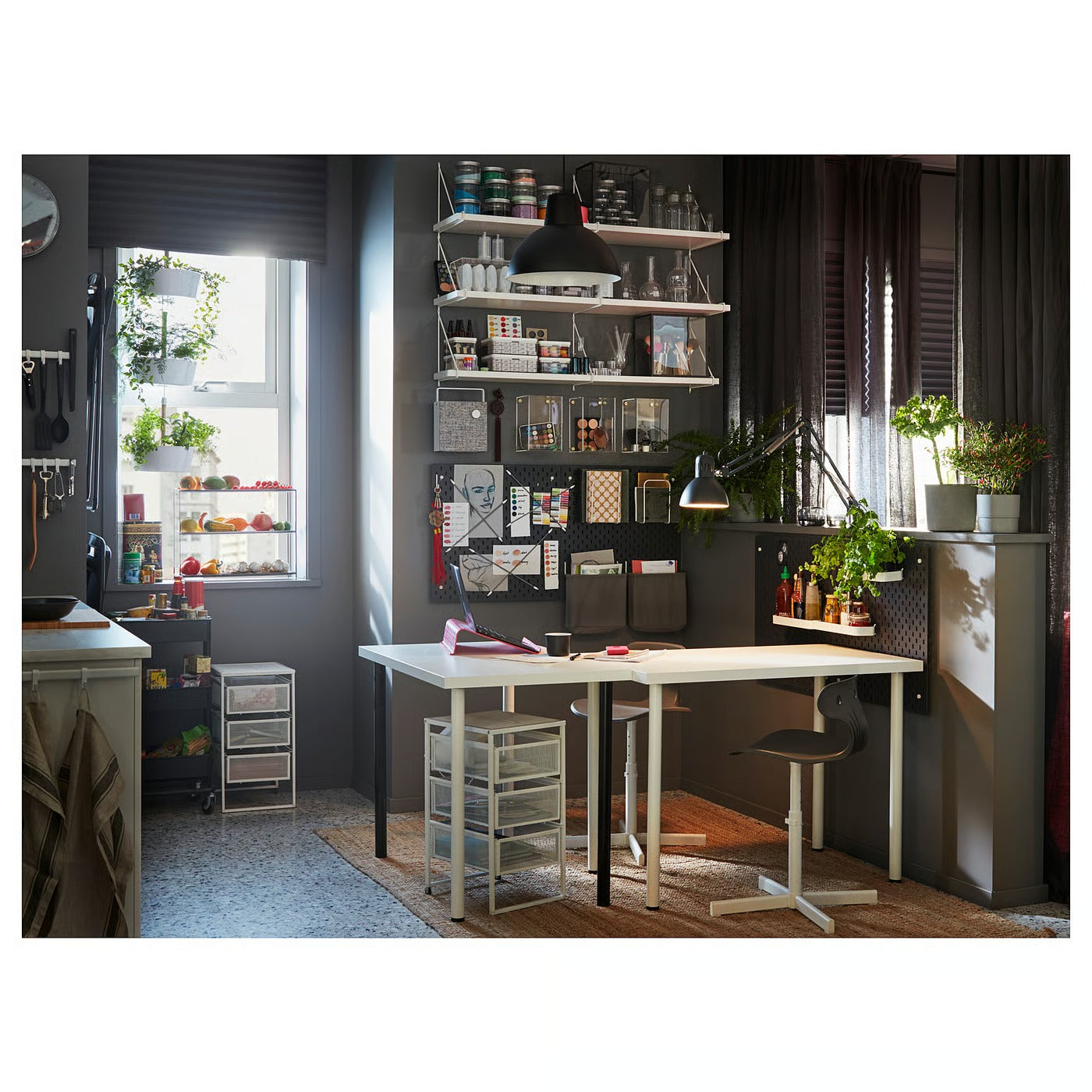 IKEA LENNART Drawer Unit with Castors – Slim Rolling Storage Organizer - White