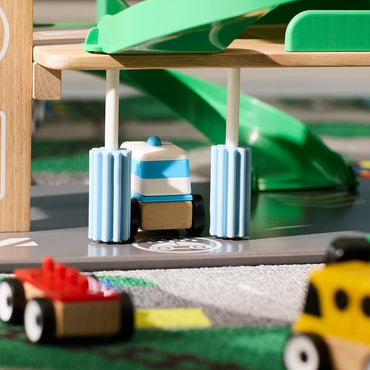 IKEA LILLABO Garage with car and helicopter, Multicolor