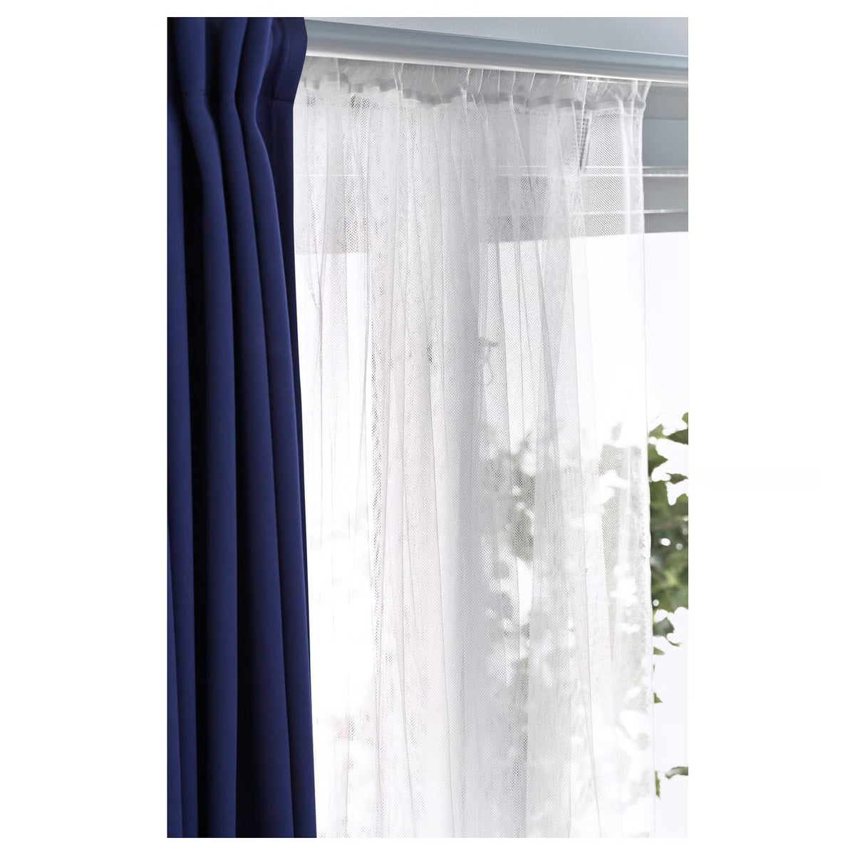 IKEA LILL Lace curtains, 1 pair, white/with rod pocket, 280x250 cm (110x98 ")