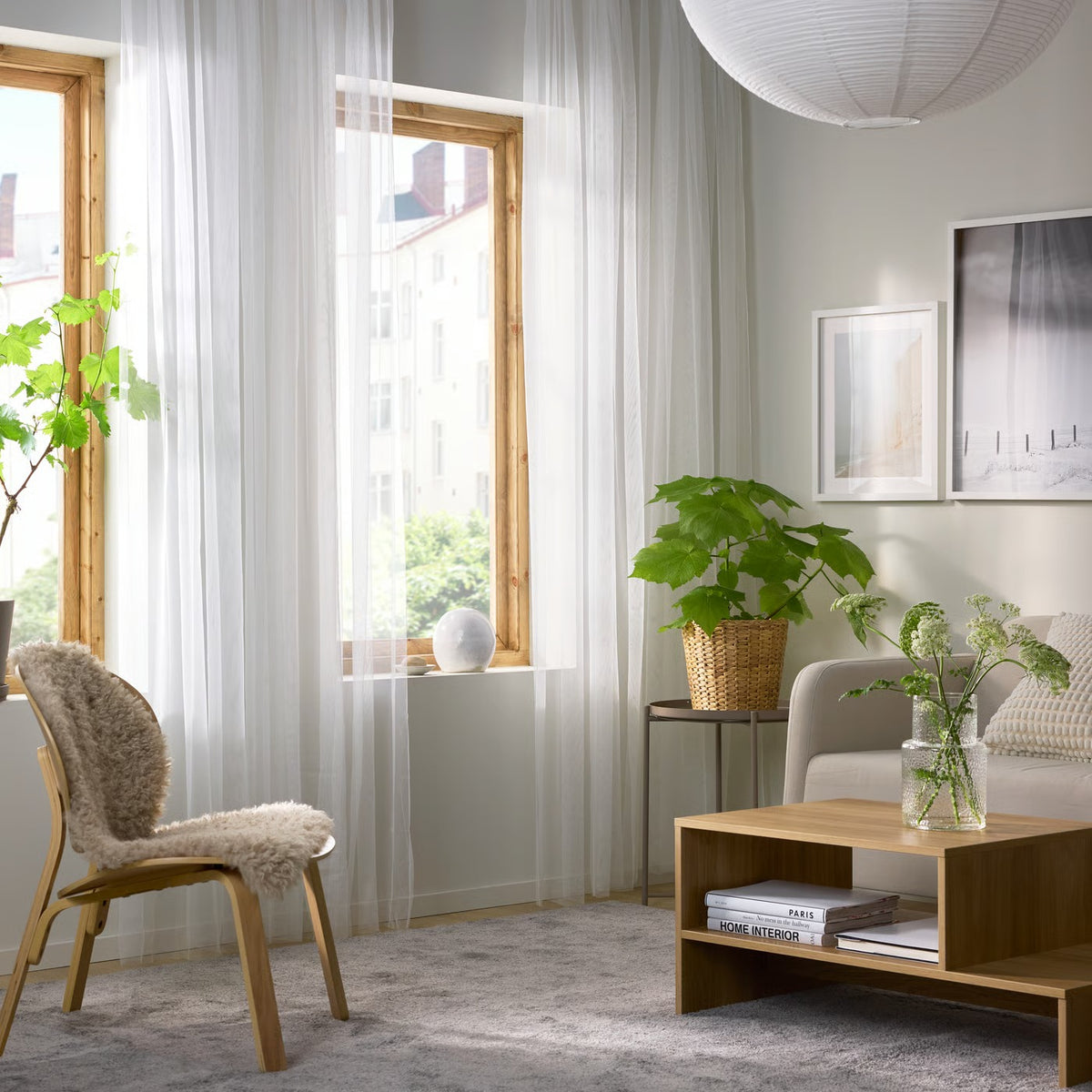 IKEA LILL Lace curtains, 1 pair, white/with rod pocket, 280x250 cm (110x98 ")