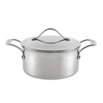 Lagostina 5-Ply Hammered Stainless Steel Cookware, 8-piece