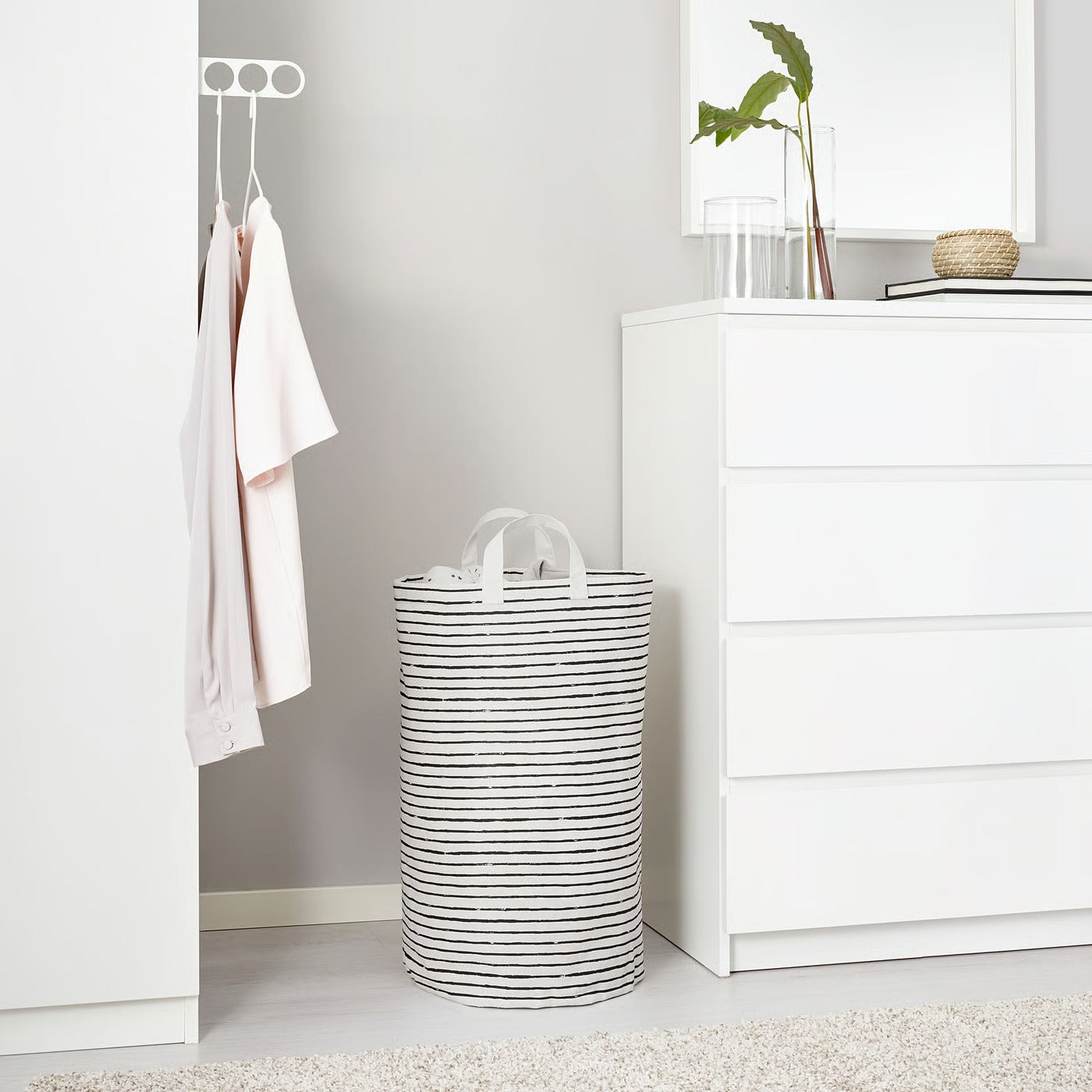 IKEA KLUNKA Laundry bag, white/black, 60 l (16 gallon)