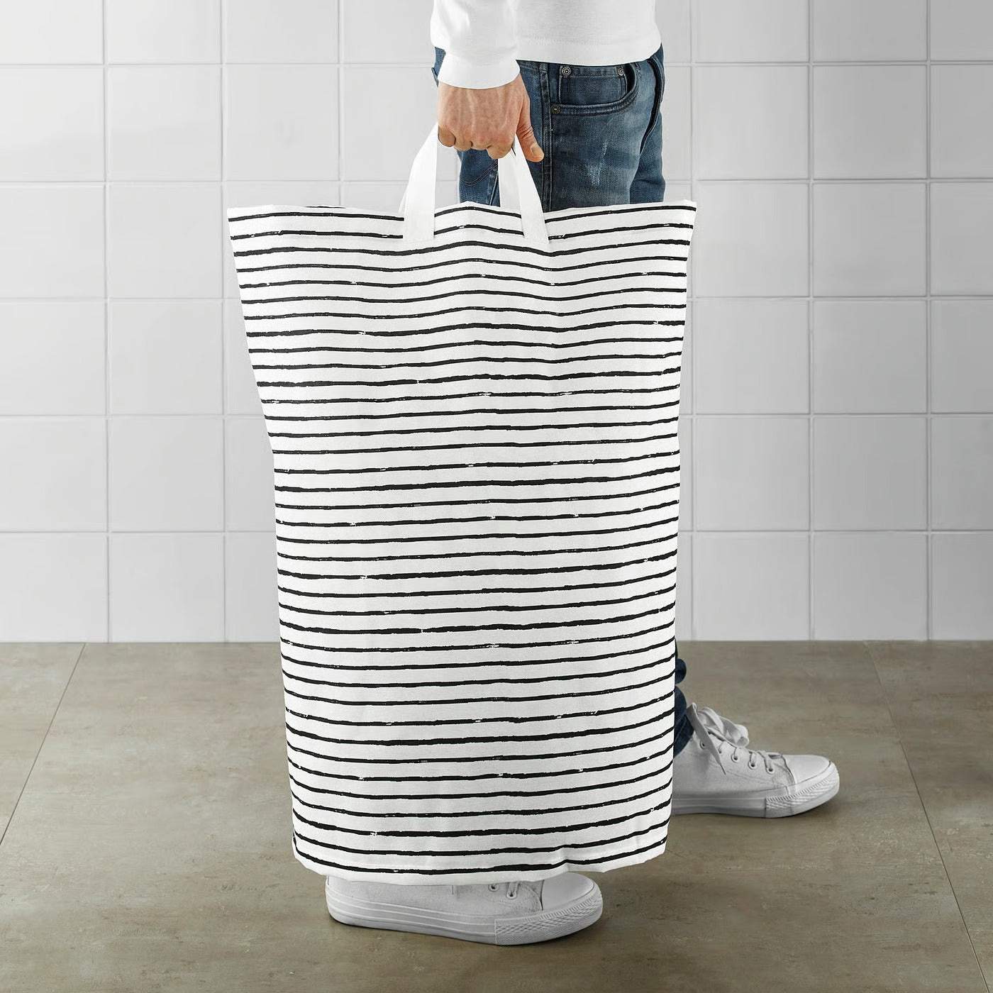 IKEA KLUNKA Laundry bag, white/black, 60 l (16 gallon)