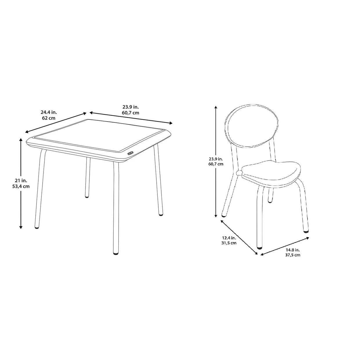 Lifetime Essential Children’s Square Table and 2 Chair Set