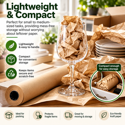 Heavy Duty Brown Kraft Paper Roll, 24 Inch Wide x 750 Feet Long, 30 lb Thick Packing & Wrapping Paper, Multipurpose Protective Packaging Paper for Moving, Shipping Boxes, Gift Wrapping, Arts & Crafts, DIY Projects, Party Decorations & Home Supplies