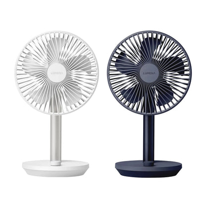 Lumena FAN STAND 4 Cordless 2-Pack 7" Compact Desk Fan – Portable Oscillating Air Cooler