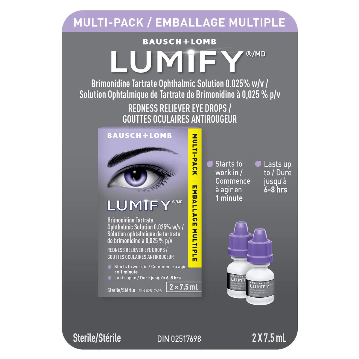 Lumify Redness Reliever Eye Drops, 2 x 7.5mL