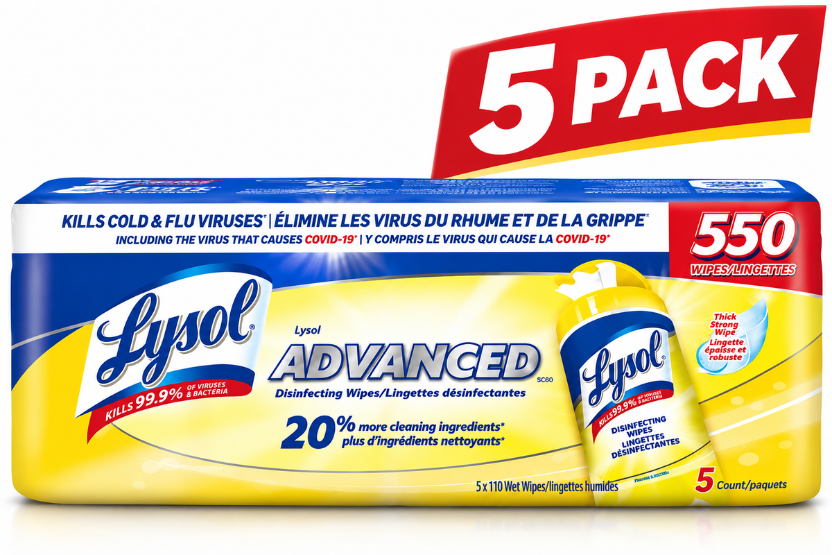 Lysol Advanced Multipurpose Cleaning Wipes, 550 Count