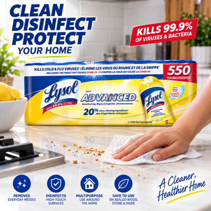 Lysol Advanced Multipurpose Cleaning Wipes, 550 Count