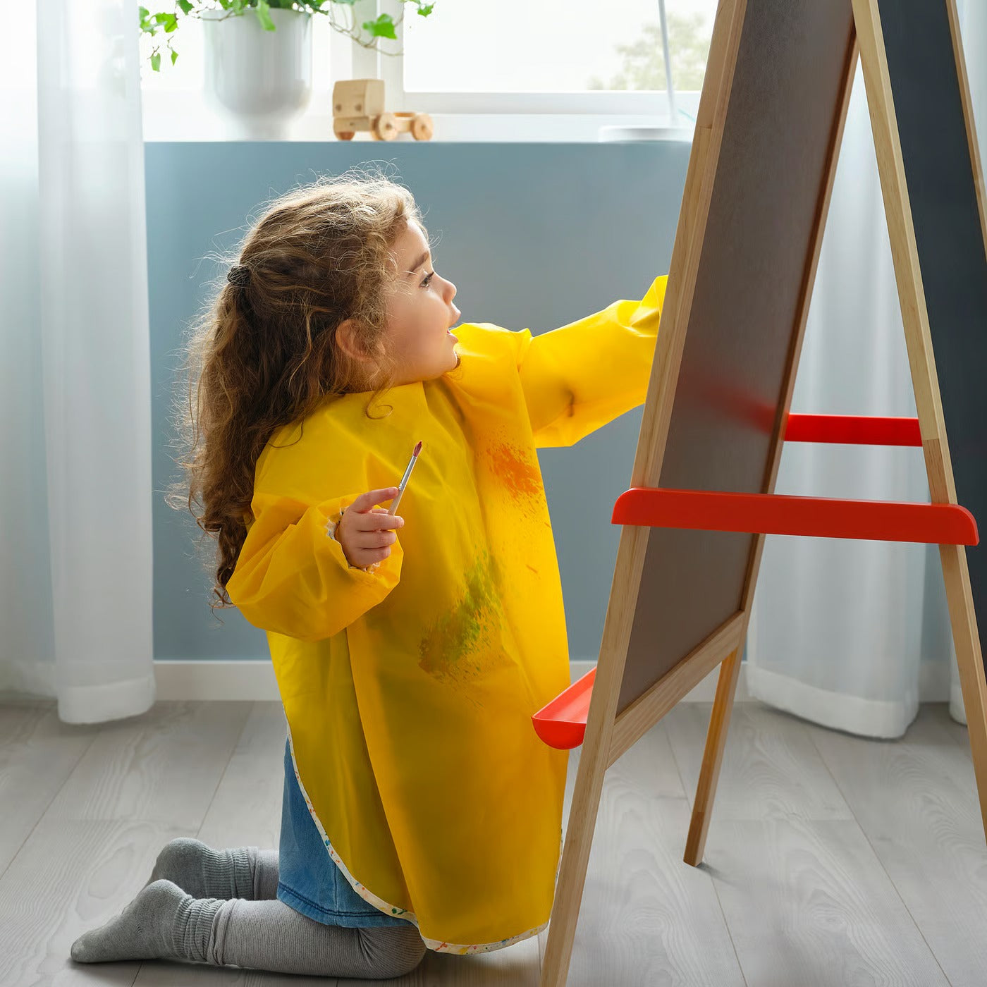 IKEA Kids Double-Sided Wooden Easel with Chalkboard & Whiteboard