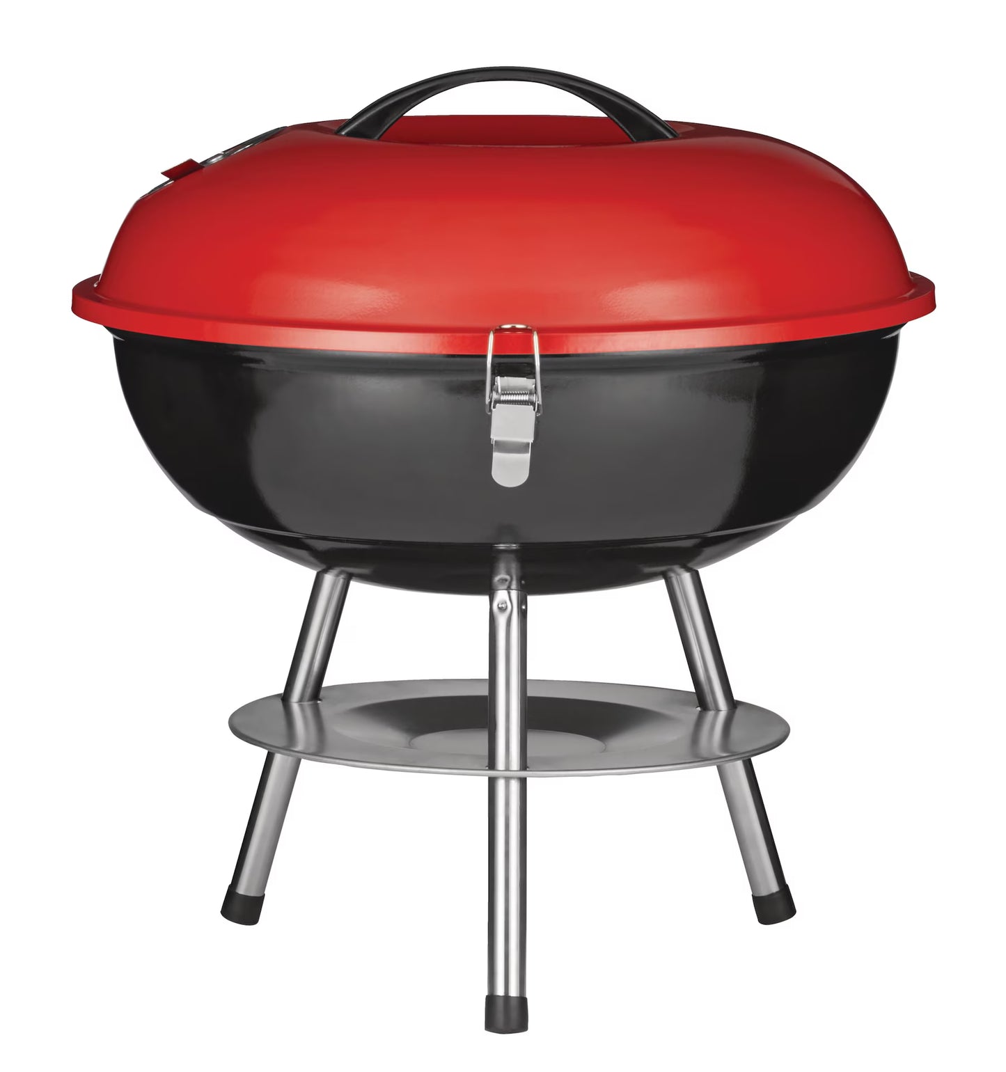 MASTER Chef Portable Charcoal Kettle BBQ Grill with Folding Stand, 14-in