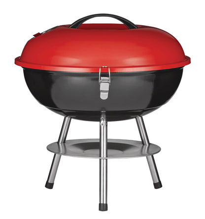 MASTER Chef Portable Charcoal Kettle BBQ Grill with Folding Stand, 14-in