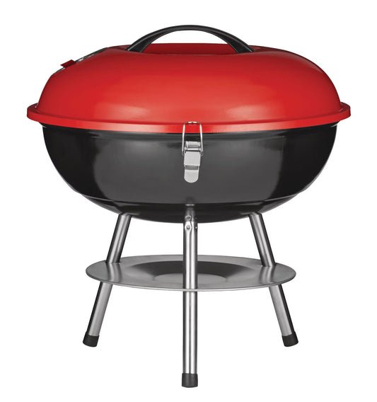 MASTER Chef Portable Charcoal Kettle BBQ Grill with Folding Stand, 14-in