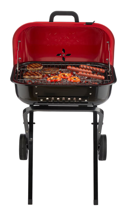 MASTER Chef Portable Americana Walk-A-Bout Charcoal BBQ Grill with Folding Legs