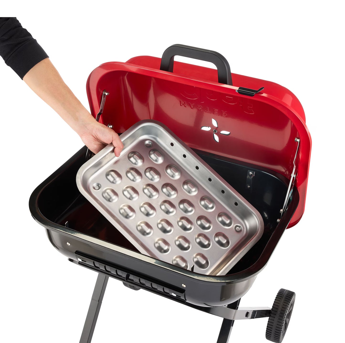 MASTER Chef Portable Americana Walk-A-Bout Charcoal BBQ Grill with Folding Legs