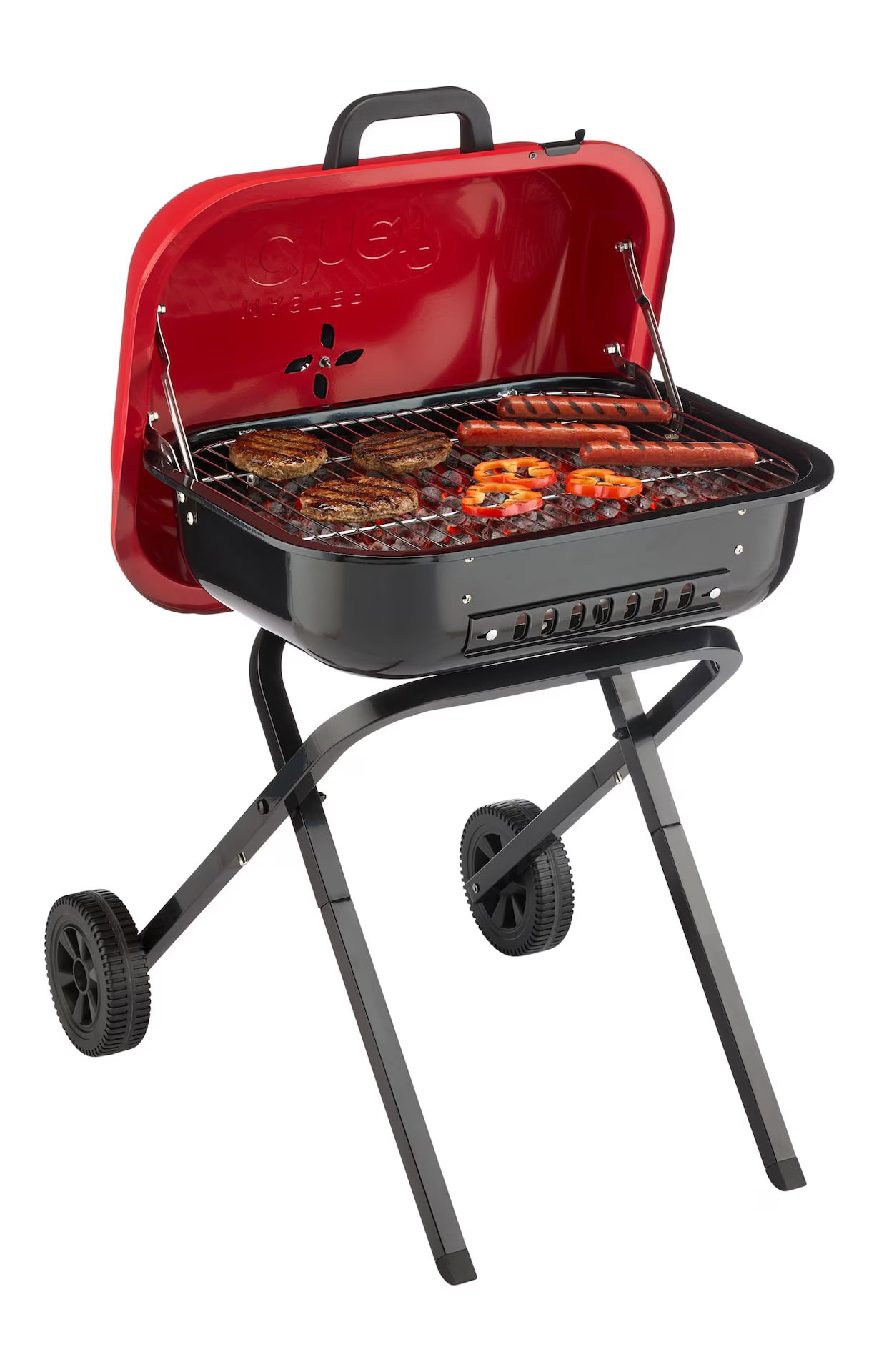 MASTER Chef Portable Americana Walk-A-Bout Charcoal BBQ Grill with Folding Legs