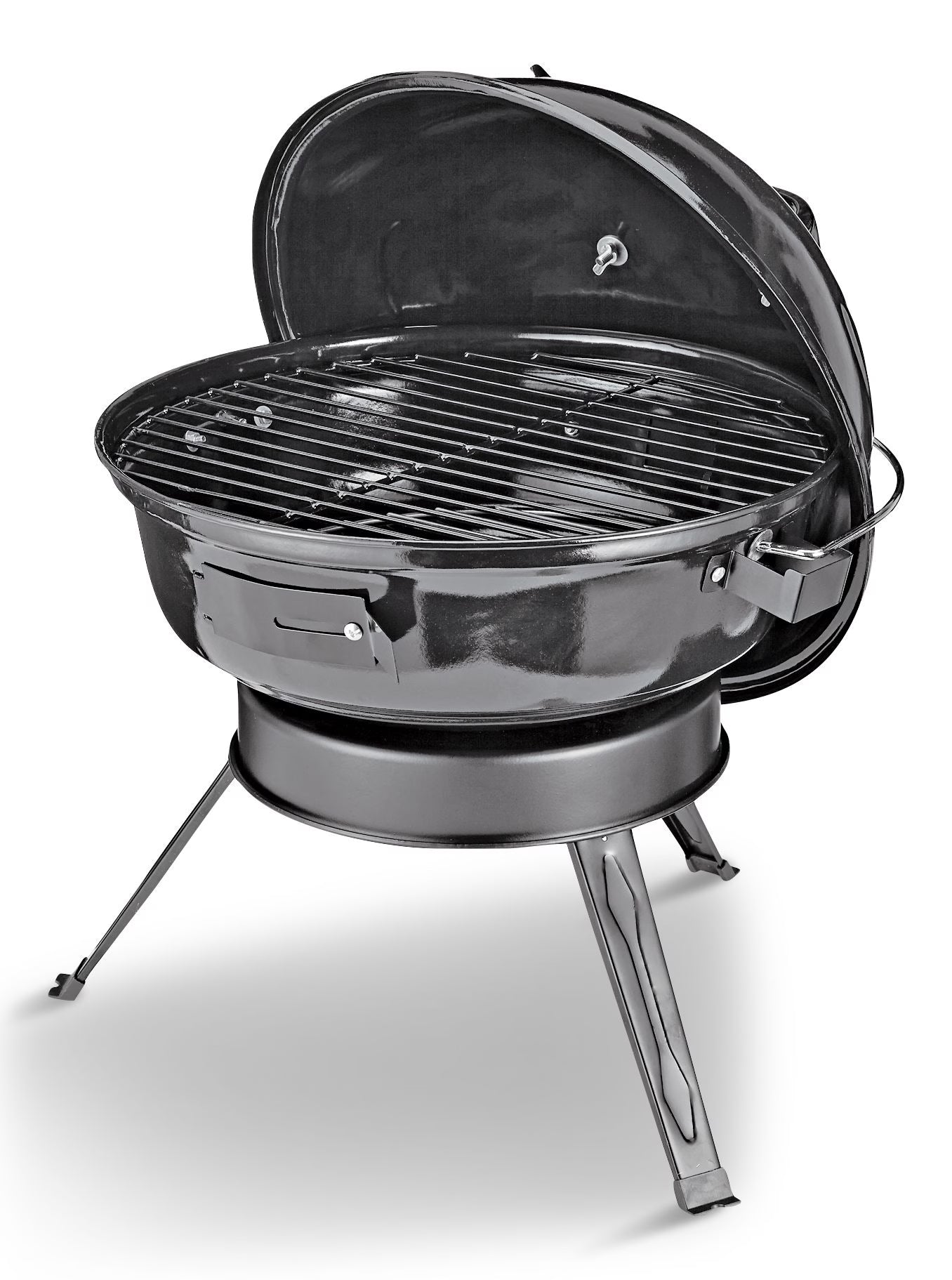 MASTER Chef Portable Charcoal Kettle BBQ Grill with Folding Legs