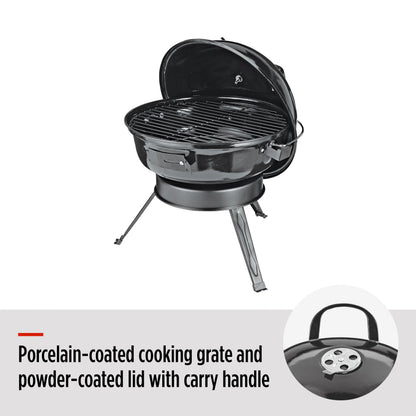 MASTER Chef Portable Charcoal Kettle BBQ Grill with Folding Legs