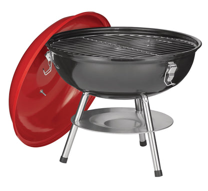 MASTER Chef Portable Charcoal Kettle BBQ Grill with Folding Stand, 14-in