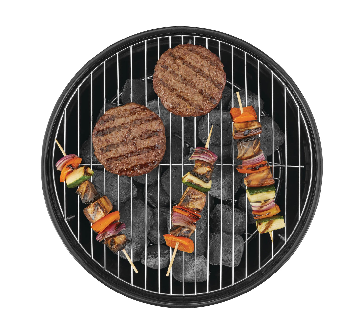 MASTER Chef Portable Charcoal Kettle BBQ Grill with Folding Stand, 14-in