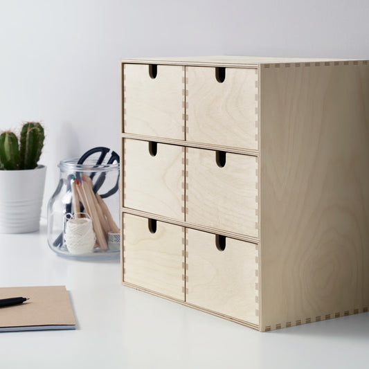 IKEA MOPPE Mini chest of drawers, birch plywood, 31x18x32 cm (12 ¼x7x12 5/8 ")