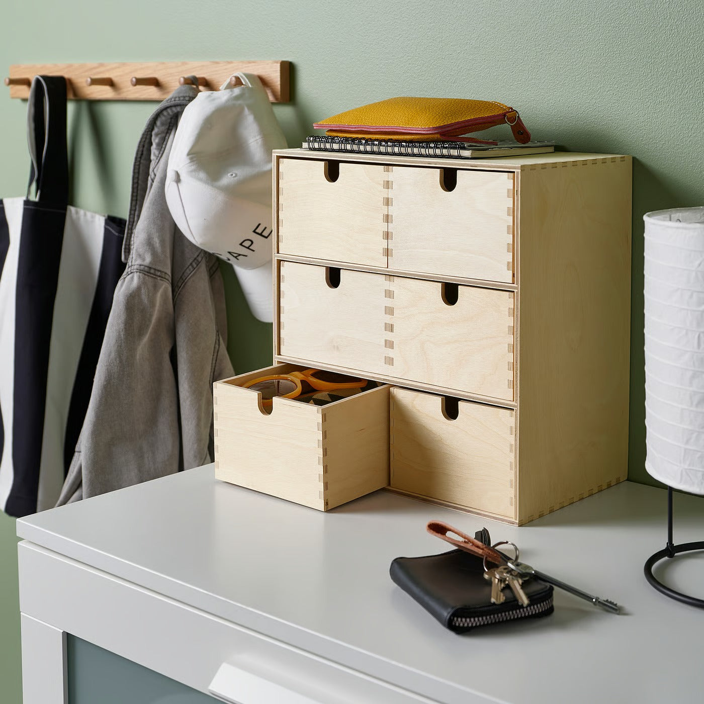 IKEA MOPPE Mini chest of drawers, birch plywood, 31x18x32 cm (12 ¼x7x12 5/8 ")