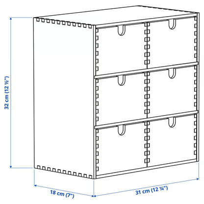 IKEA MOPPE Mini chest of drawers, birch plywood, 31x18x32 cm (12 ¼x7x12 5/8 ")
