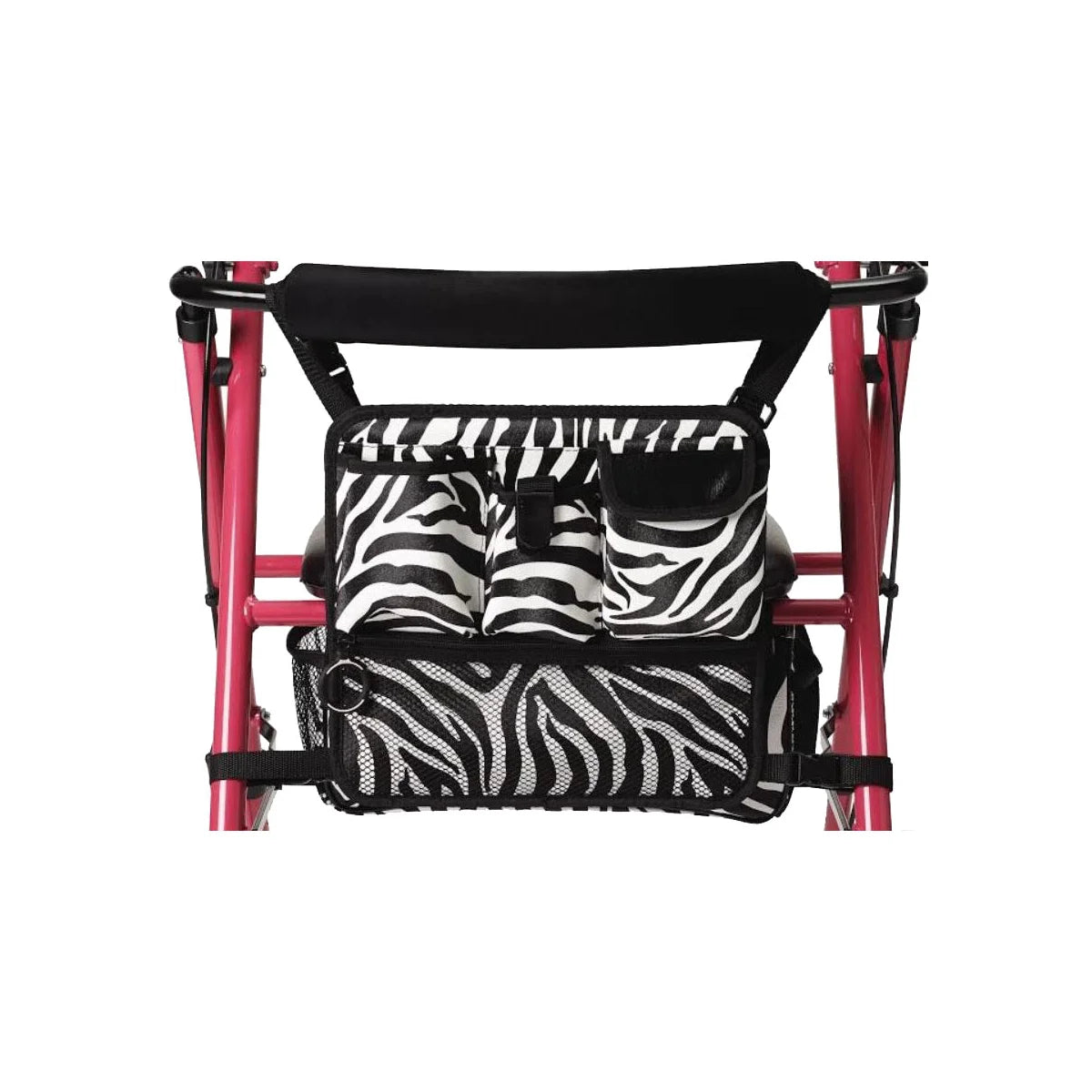 Medline UltraLight Zebra Rolling Walker, Shimmer Pink Frame
