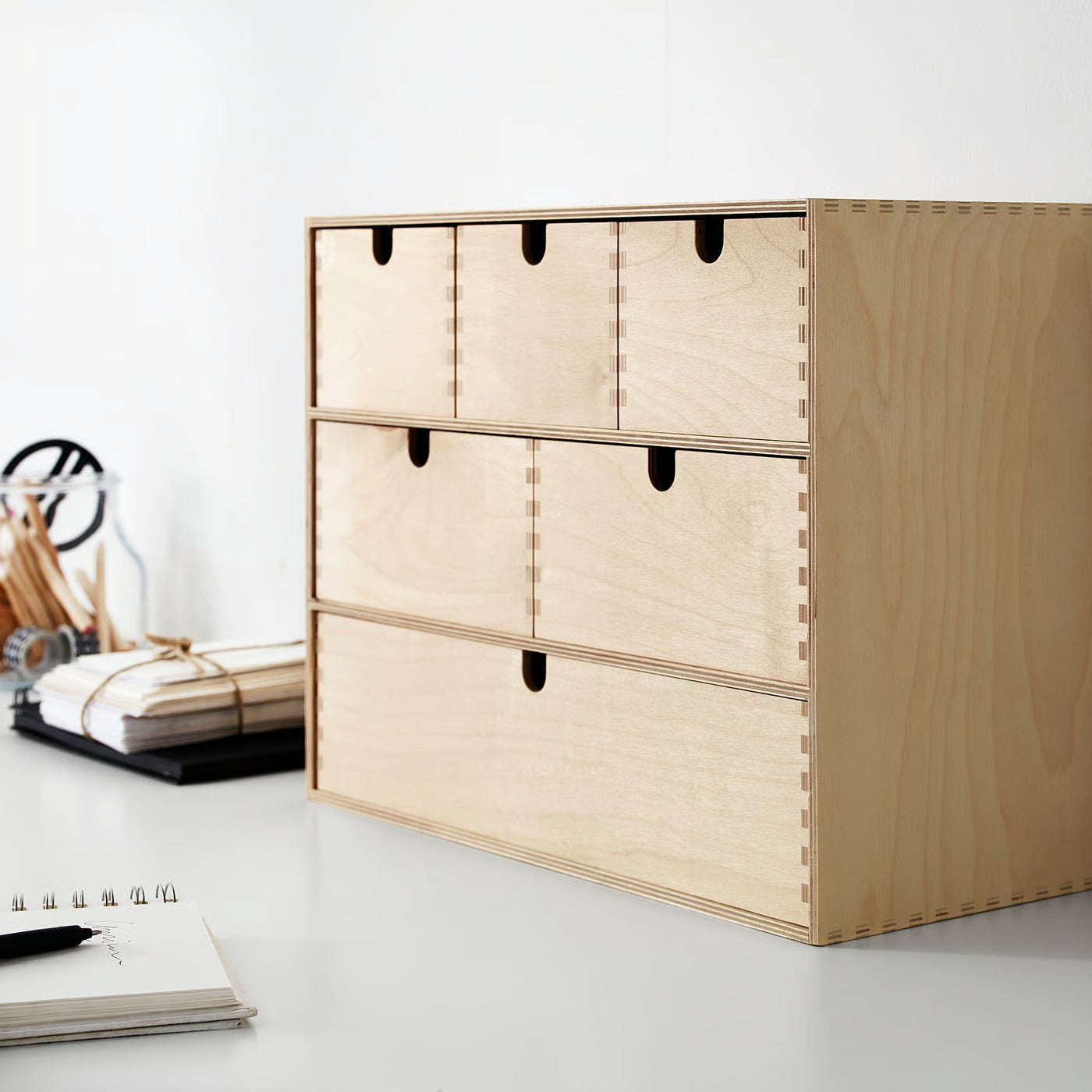 IKEA MOPPE Mini chest of drawers, birch plywood, 42x18x32 cm (16 ½x7x12 5/8 ")