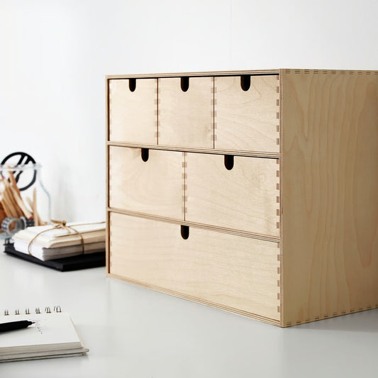 IKEA MOPPE Mini chest of drawers, birch plywood, 42x18x32 cm (16 ½x7x12 5/8 ")