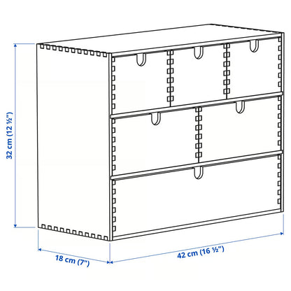 IKEA MOPPE Mini chest of drawers, birch plywood, 42x18x32 cm (16 ½x7x12 5/8 ")
