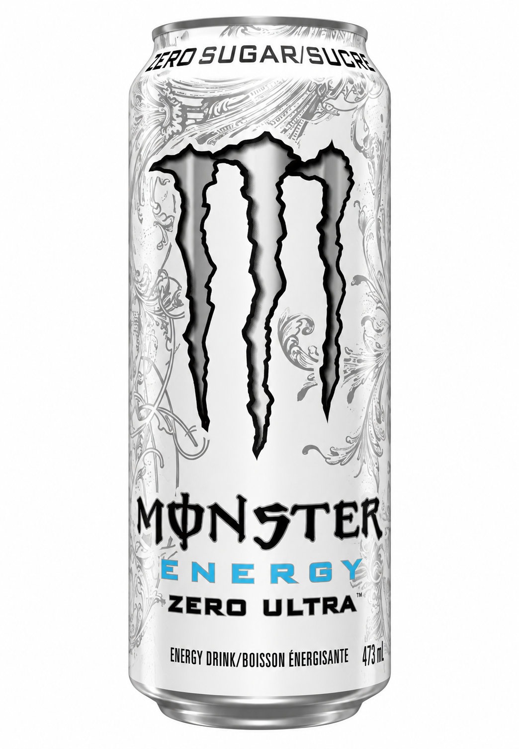 Monster Energy Ultra Zero Sugar Energy Drink, Zero Ultra Citrus Flavour, 473 mL Cans, 24 Pack, Light &amp; Refreshing Sparkling Energy Beverage
