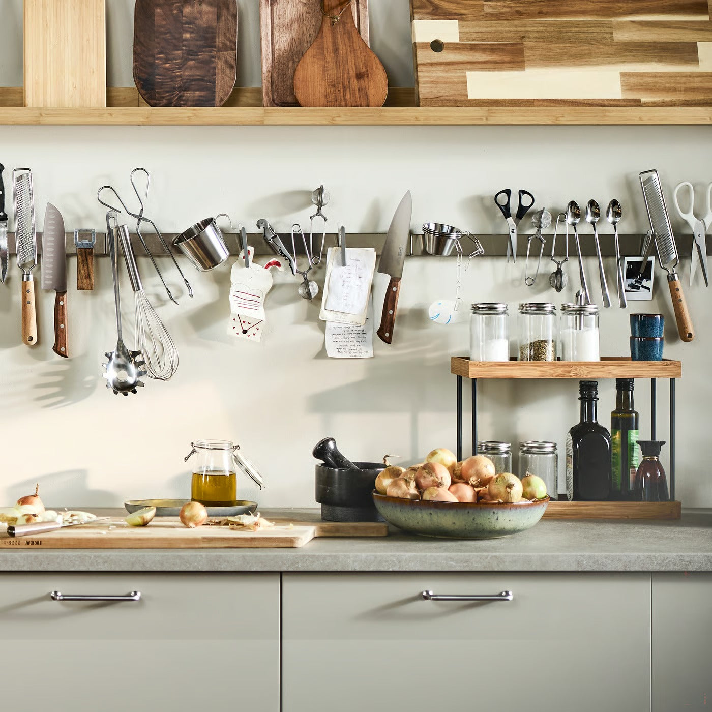 IKEA NÅLBLECKA Kitchen countertop organizer, metal/bamboo, 38x13x28 cm (15x5 1/8x11 ")