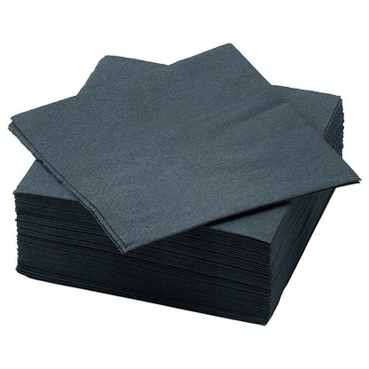 (100 PACK) IKEA Paper Napkins – 24 × 24 cm - Dark Gray
