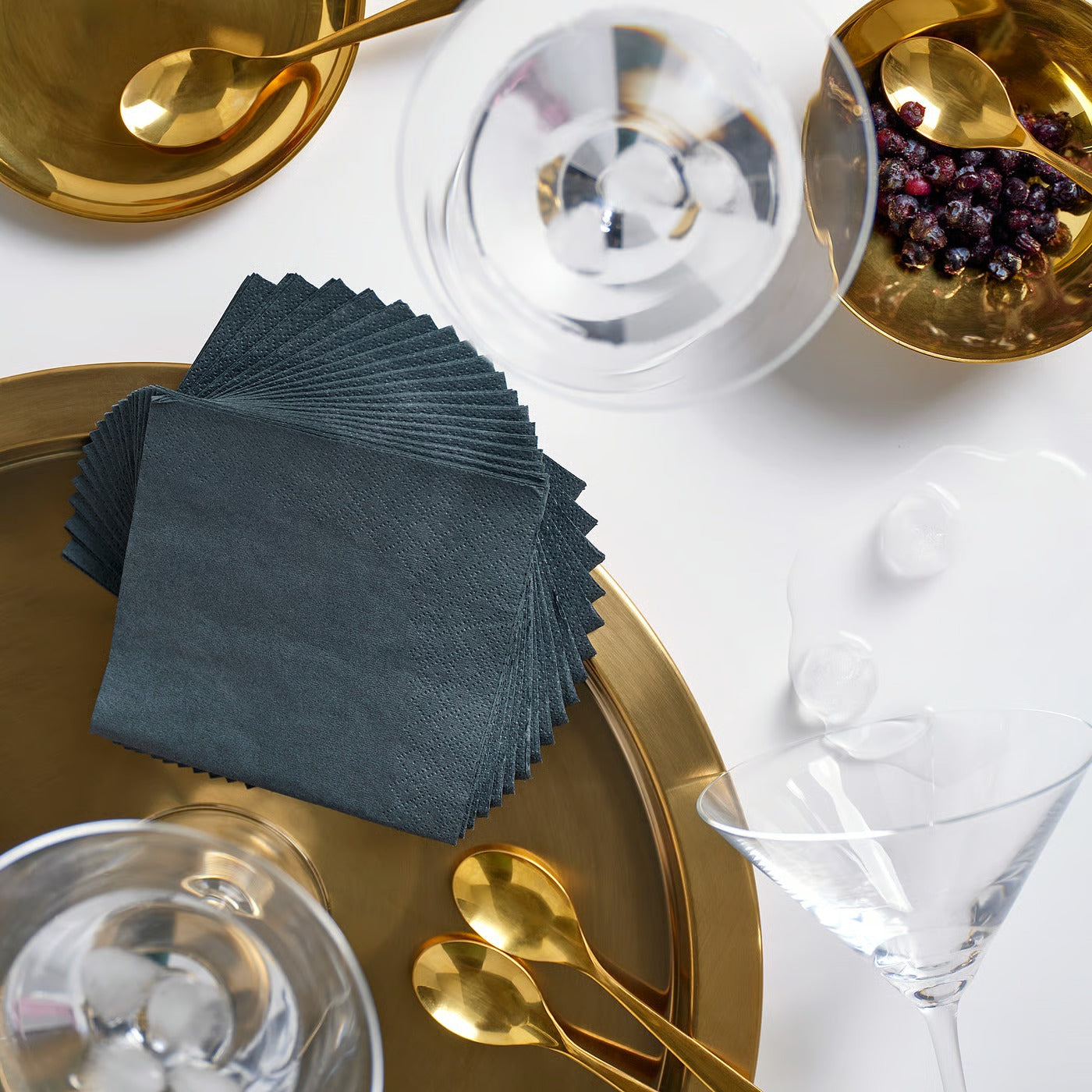 (100 PACK) IKEA Paper Napkins – 24 × 24 cm - Dark Gray