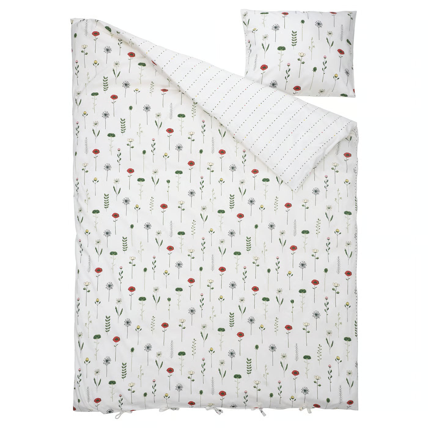 IKEA NATTSLÄNDA Duvet cover and pillowcase, floral pattern multicolor, Twin
