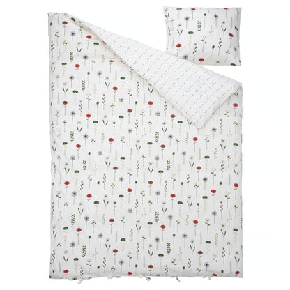IKEA NATTSLÄNDA Duvet cover and pillowcase, floral pattern multicolor, Twin