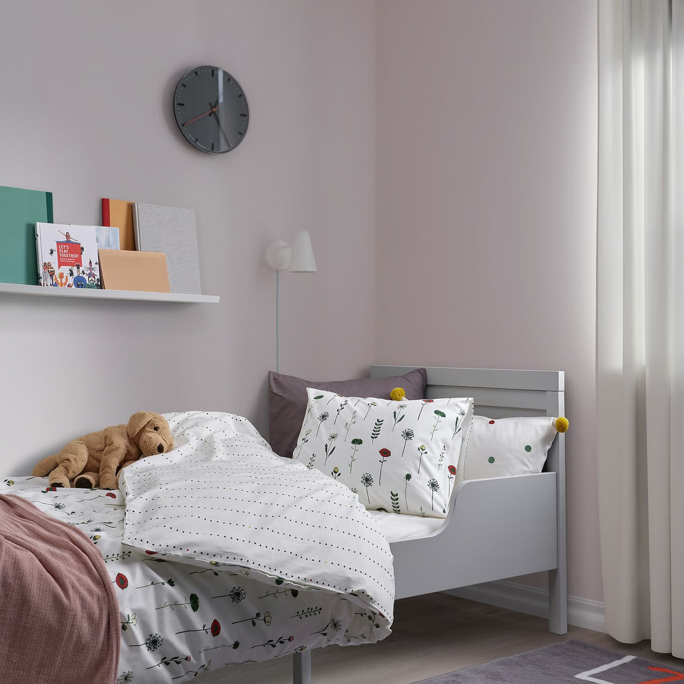 IKEA NATTSLÄNDA Duvet cover and pillowcase, floral pattern multicolor, Twin