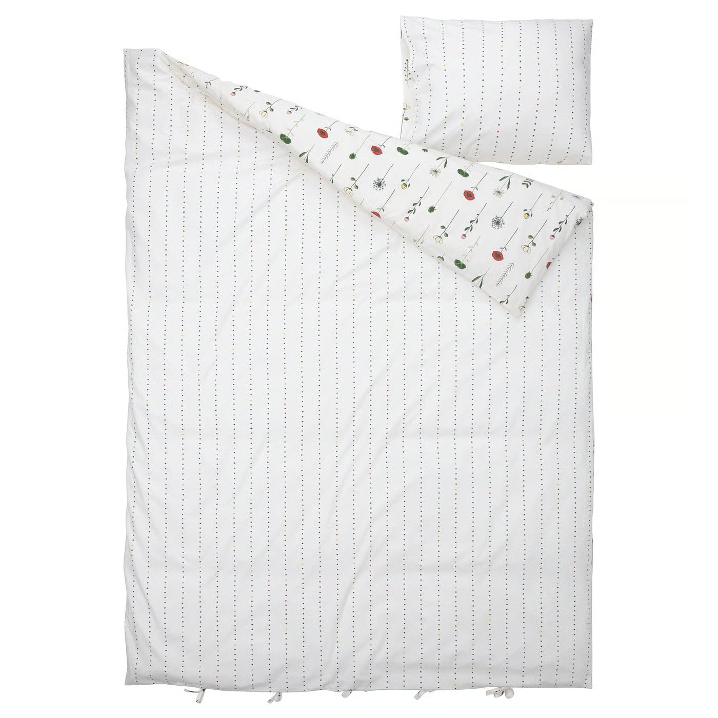 IKEA NATTSLÄNDA Duvet cover and pillowcase, floral pattern multicolor, Twin