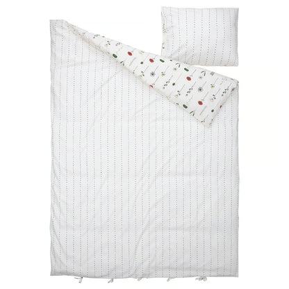 IKEA NATTSLÄNDA Duvet cover and pillowcase, floral pattern multicolor, Twin
