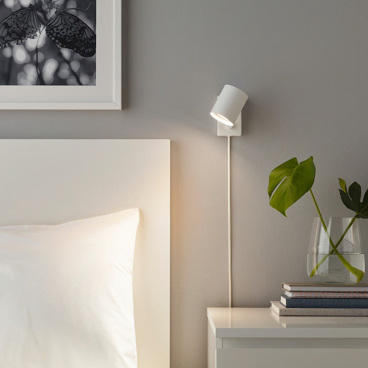 IKEA NYMÅNE Wall/reading lamp, white