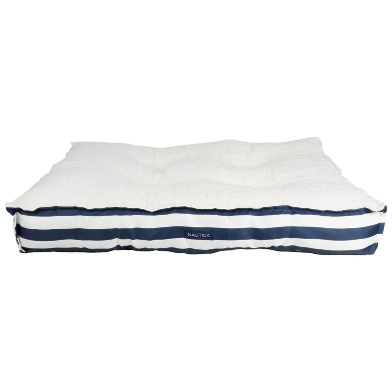 Nautica Twill and Sherpa Cushion Pet Bed