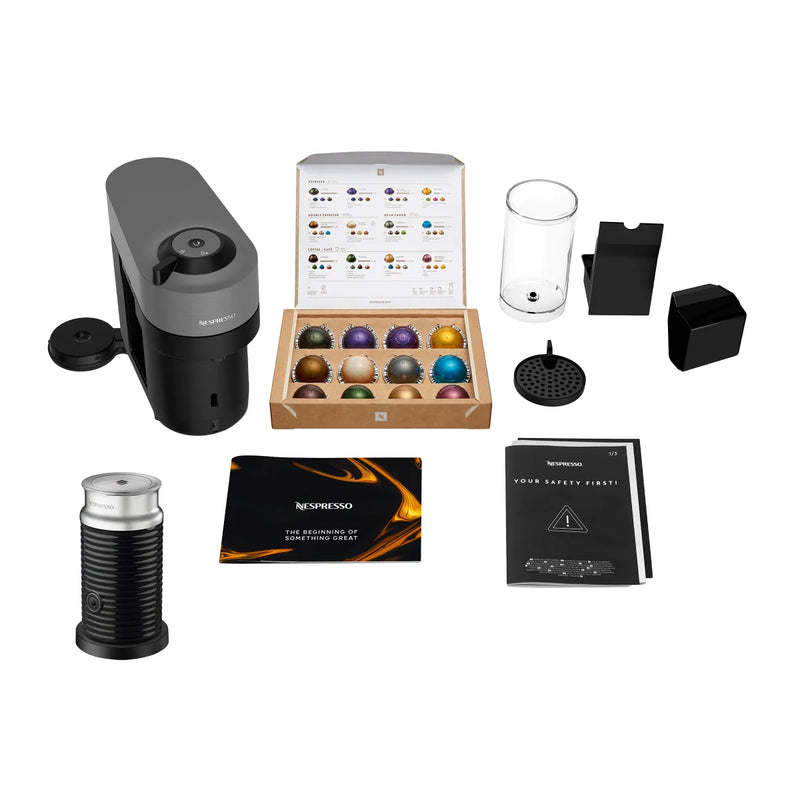 Machine à café à dosettes Nespresso Vertuo Pop+ de Breville avec Aeroccino 