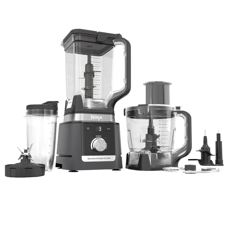 Système de cuisine Ninja Deluxe avec pichet de 2,6 L (88 oz), robot culinaire de 9 tasses et Auto-iQ 